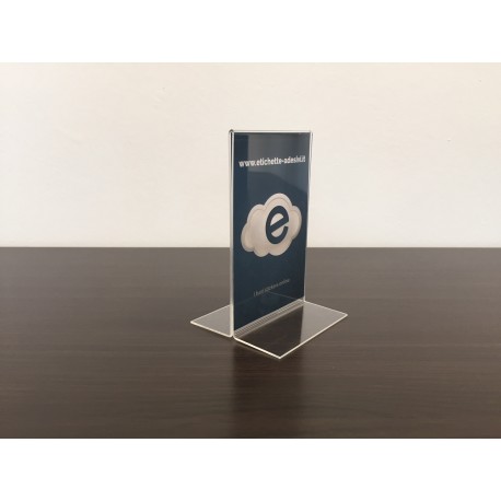 Espositore da tavolo verticale/inclinato bifacciale (tasca 10x15)