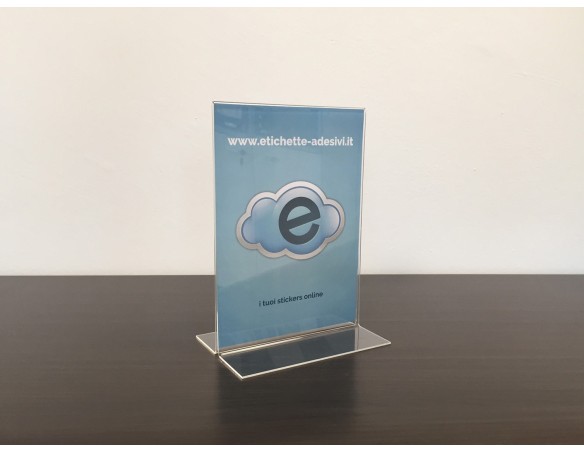 Espositore da tavolo orizzontale/verticale bifacciale (tasca 21x15 o 15x21)
