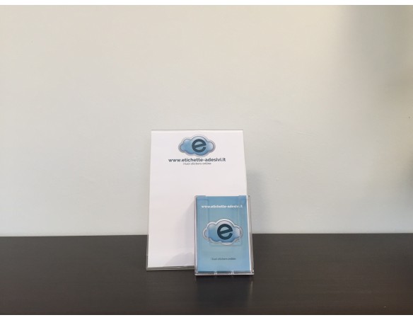 Espositore da tavolo inclinato A4 + portabrochure 1/3 A4 (pieghevole a 3 ante A4)