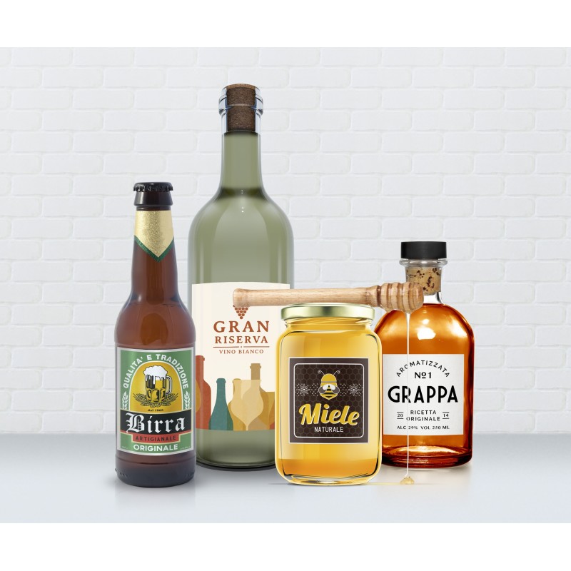 Adesivi etichette in carta vergata bianca