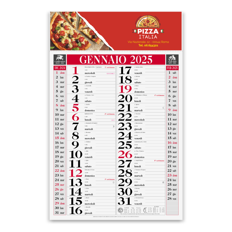 Calendario da muro "olandese medio easy"