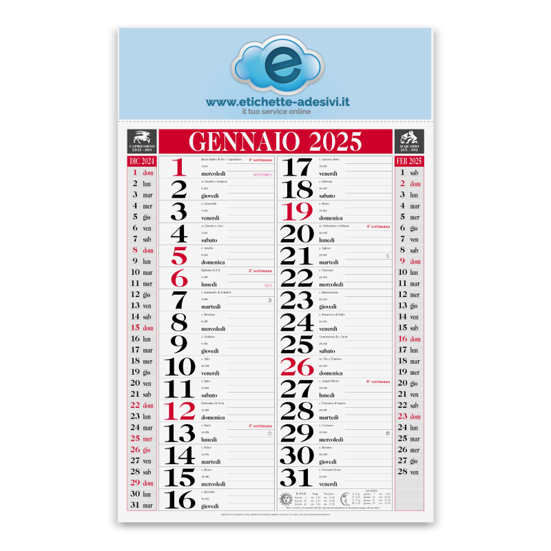 Calendario da muro "olandese medio easy"